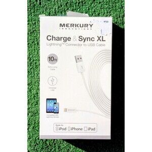 Merkury Innovations 10ft Charge & Sync XL iPod/iPhone/iPad 8pin to USB Cable NIB